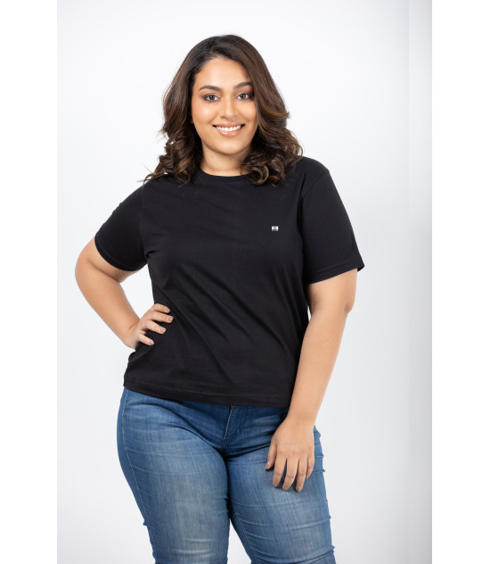 Plain black t 2024 shirt plus size